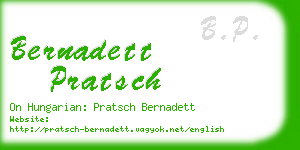 bernadett pratsch business card